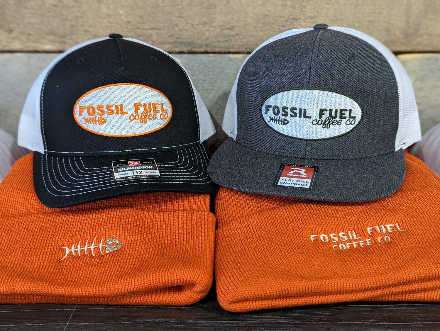Fossil Fuel Coffee Co. hats and beanies