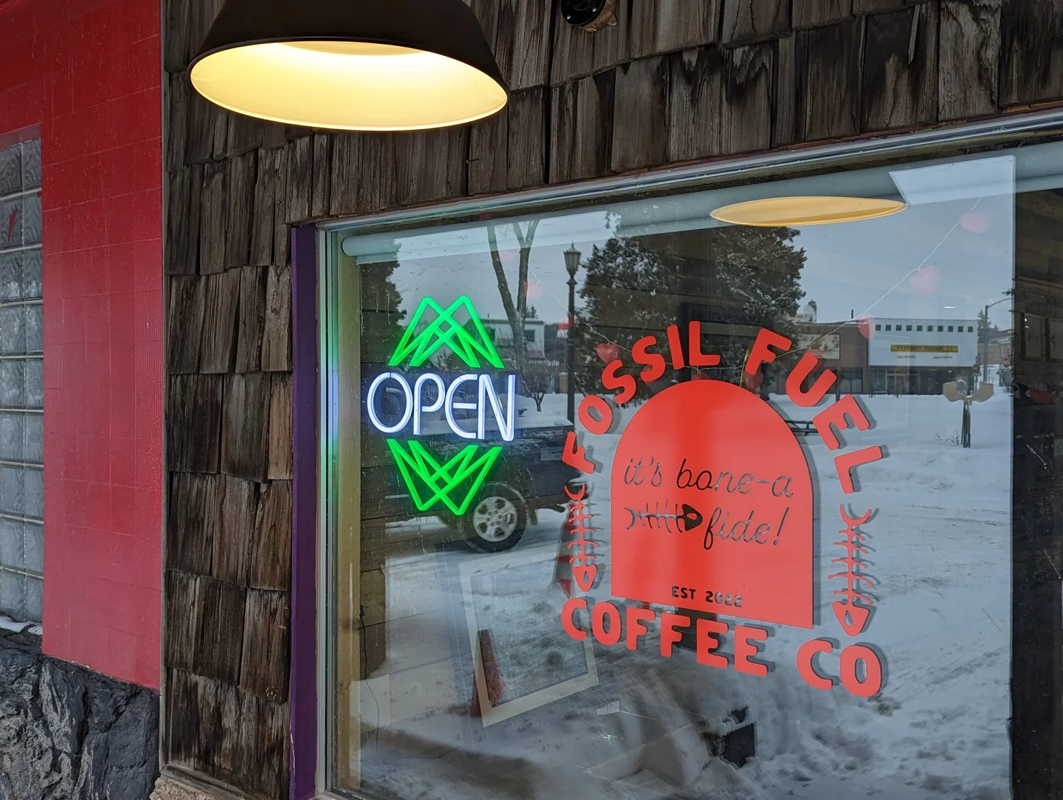 The bar at Fossil Fuel Coffee Co.