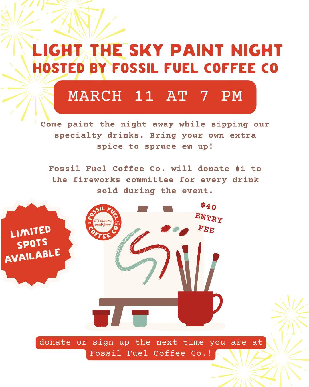 Light the Sky paint night poster
