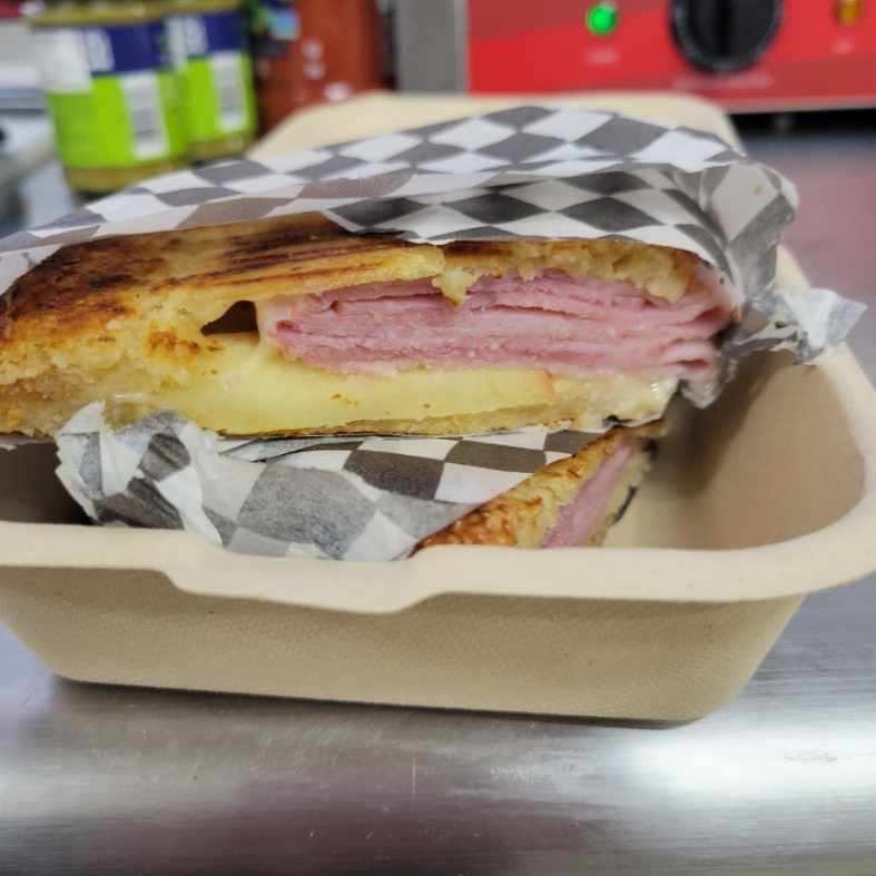 The Hams Fork panini — ham, apple, and Swiss